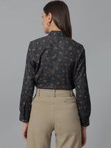 Midnight Blossom Black Floral Shirt