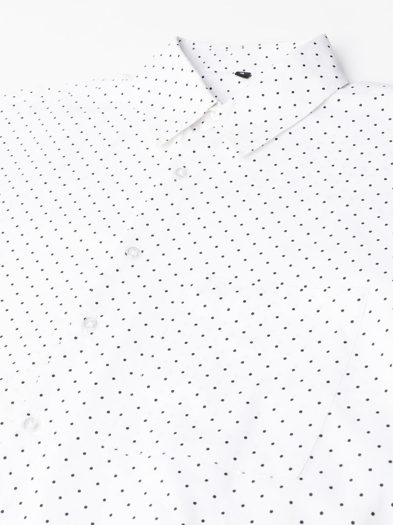White & Black Polka Dot Long Sleeve Shirt