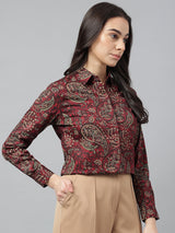 Regal Maroon Paisley Shirt