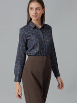 Midnight Blue Floral Print Shirt