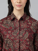Regal Maroon Paisley Shirt