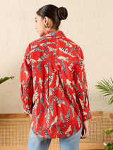 Tribal Print Red Cotton Shirt