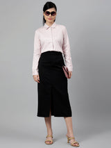 Pink & White Geometric Print Formal Shirt