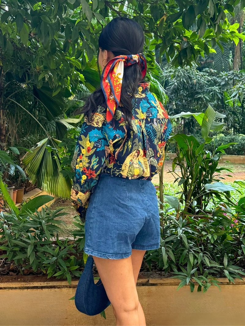 Artisanal Navy Print Shirt