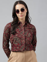 Regal Maroon Paisley Shirt