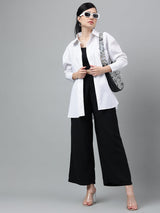 White & Black Polka Dot Long Sleeve Shirt