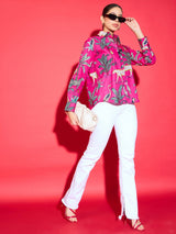 Magenta Safari Print Shirt