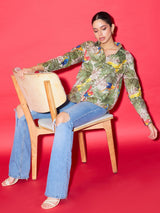 Tropical Parrot Print Shirt