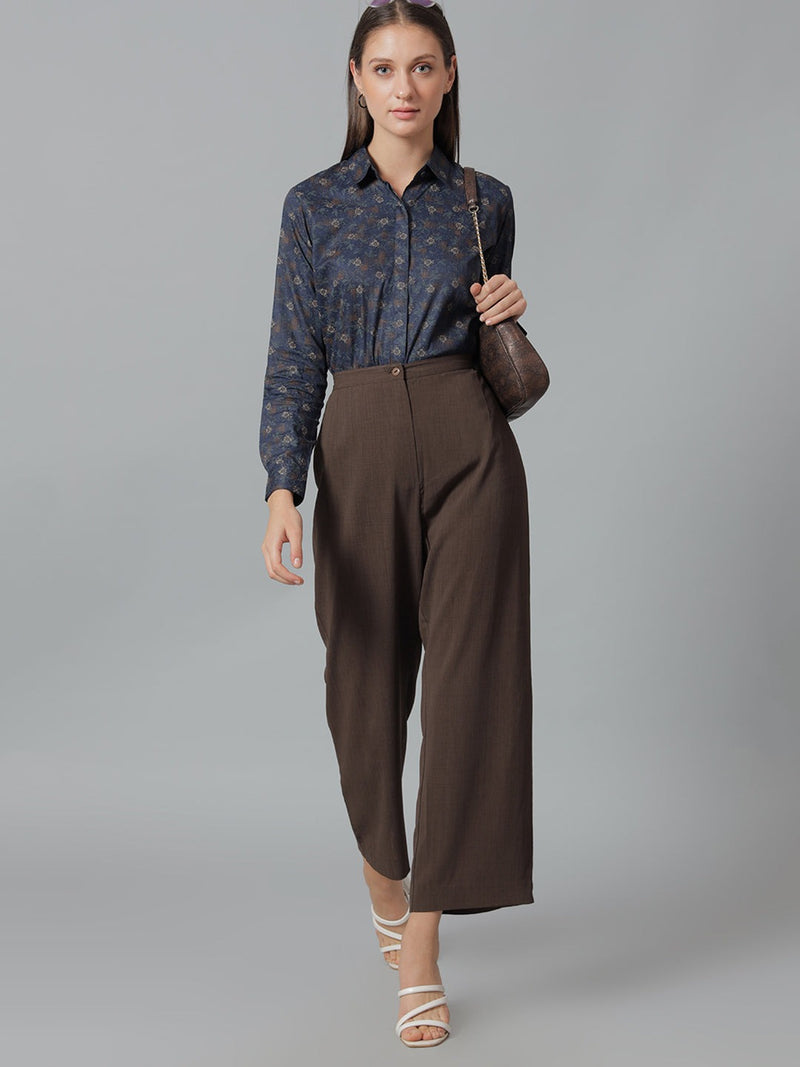Midnight Blue Floral Print Shirt