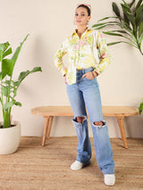 Tropical Flamingo Print Shirt