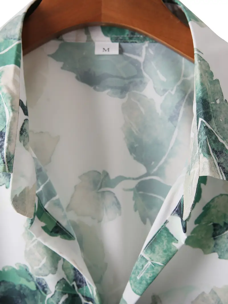 Leaf Printed Short Sleeve Shirt