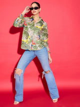 Tropical Parrot Print Shirt