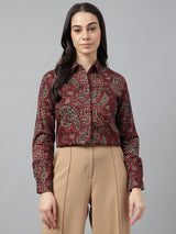 Regal Maroon Paisley Shirt