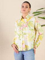 Tropical Flamingo Print Shirt