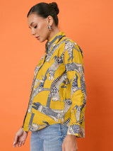 Mustard Safari Art Print Shirt
