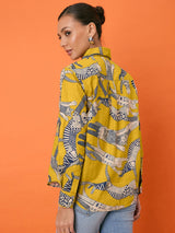 Mustard Safari Art Print Shirt