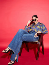 Blue Leopard Print Shirt