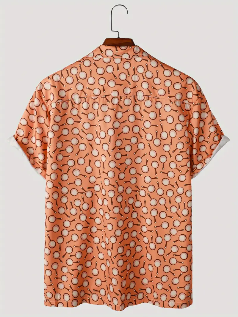 Orange Print Short Sleeve Shirt