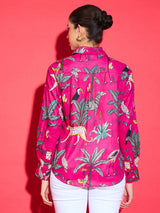 Magenta Safari Print Shirt
