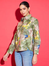 Tropical Parrot Print Shirt