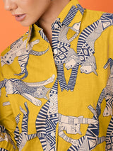 Mustard Safari Art Print Shirt
