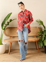 Tribal Print Red Cotton Shirt