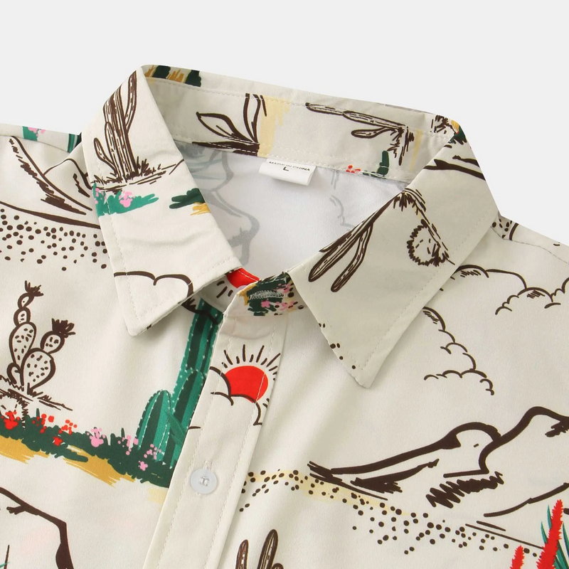 Cactus Printed Short Sleeve Shirt