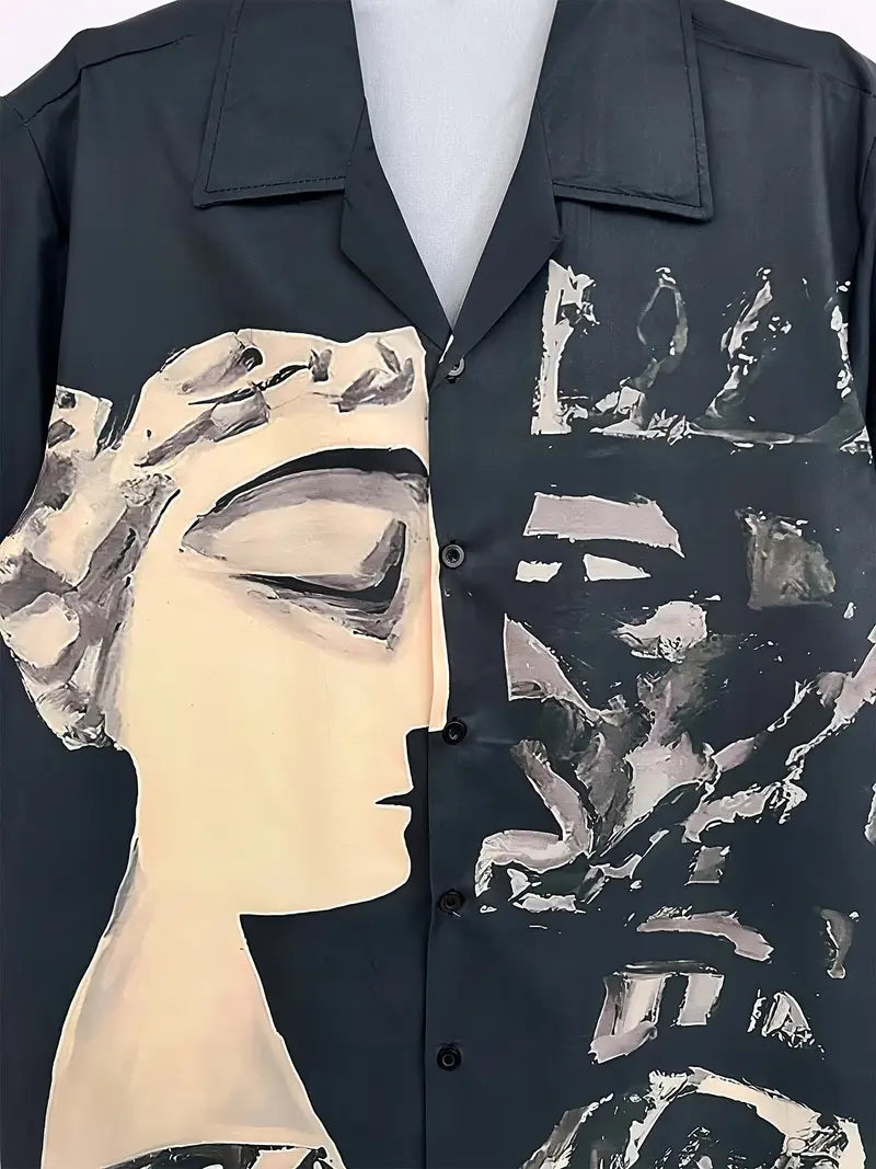 Men's Comfortable Dark Style King Graphic Print Shirt