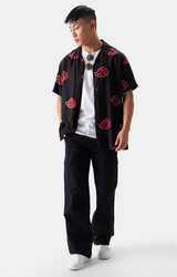 Akatsuki Pattern Printed Short Sleeve Shirt