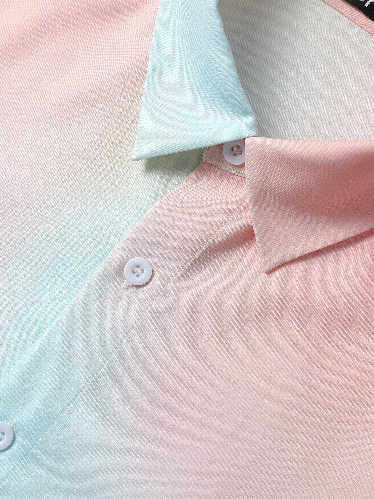 Mens Ombre Tie Dye Lapel Button Up Long Sleeve Shirts