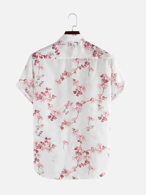 Flowers Printed Breathable Cotton Shirt Printed Cotton Shirt