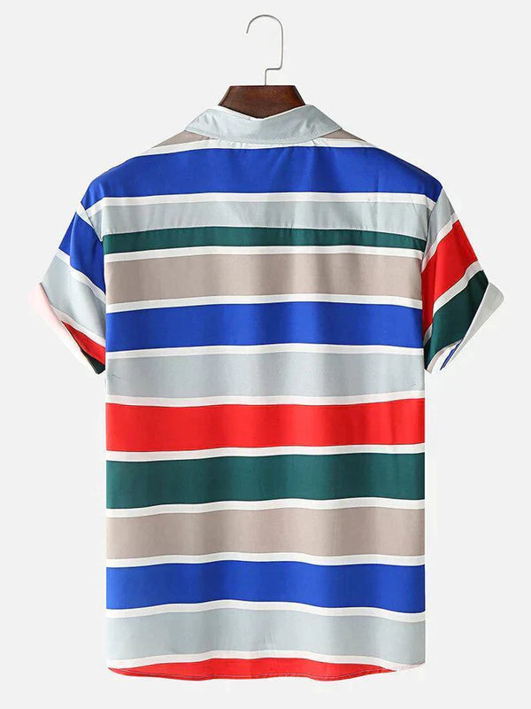 Horizontal Striped Multicolor Shirt For Men