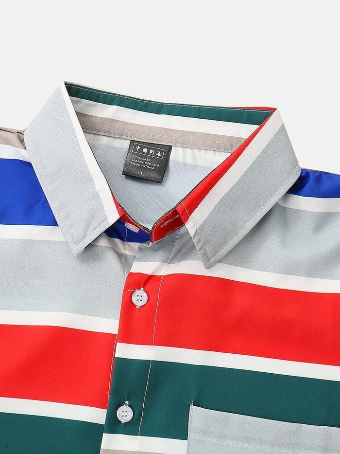 Horizontal Striped Multicolor Shirt For Men