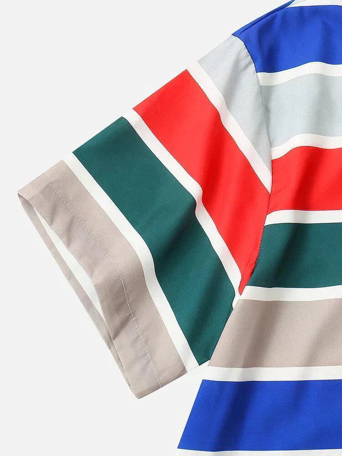 Horizontal Striped Multicolor Shirt For Men