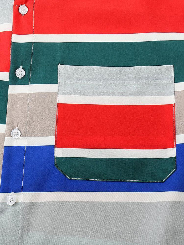 Horizontal Striped Multicolor Shirt For Men