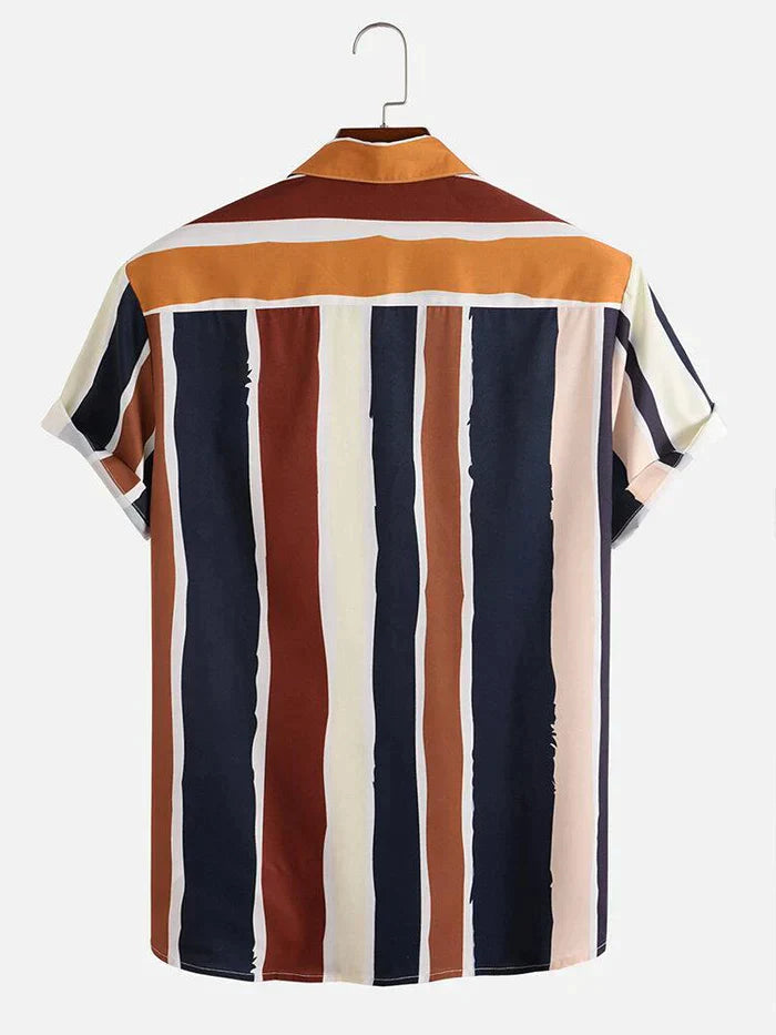 Multi-color Stripe Printed Cotton Shirt