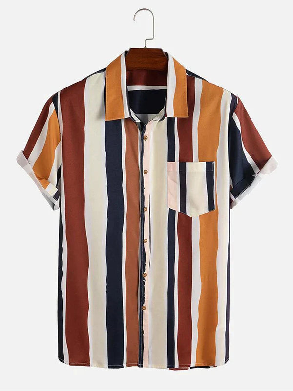 Multi-color Stripe Printed Cotton Shirt