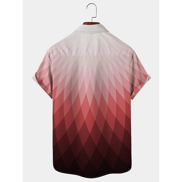 Men's Shirt Hawaiian Shirt Gradient Geometry Graphic Prints Turndown
