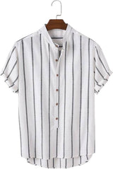 Men Regular Fit Striped Spread Collar Casual Shirt